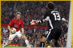 Evans hits the post